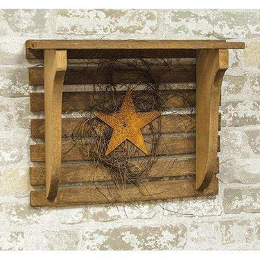 Lath Shelf w/Rusty Star - The Fox Decor